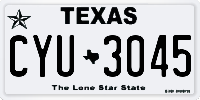 TX license plate CYU3045