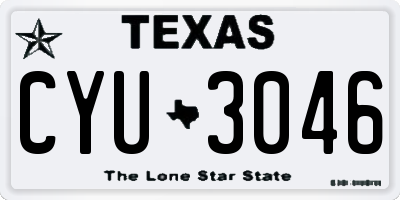 TX license plate CYU3046