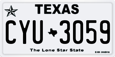 TX license plate CYU3059