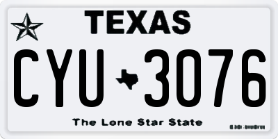 TX license plate CYU3076