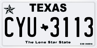 TX license plate CYU3113
