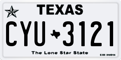 TX license plate CYU3121