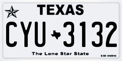TX license plate CYU3132