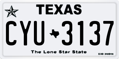 TX license plate CYU3137