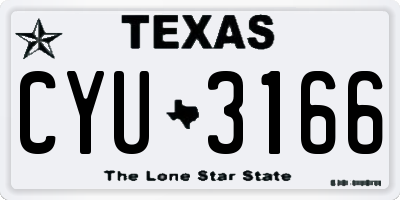 TX license plate CYU3166