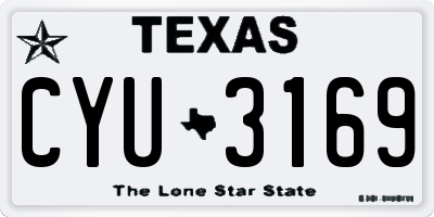 TX license plate CYU3169