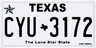 TX license plate CYU3172