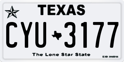 TX license plate CYU3177