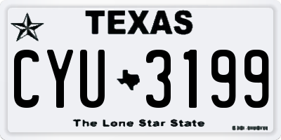 TX license plate CYU3199