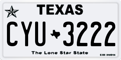 TX license plate CYU3222