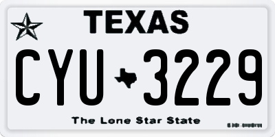 TX license plate CYU3229