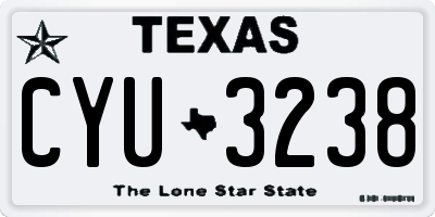 TX license plate CYU3238