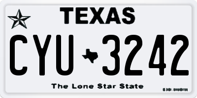 TX license plate CYU3242