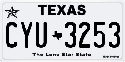 TX license plate CYU3253