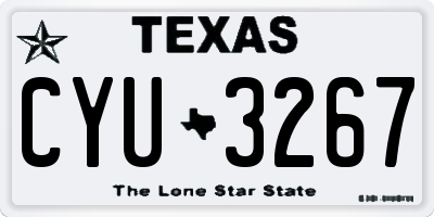 TX license plate CYU3267