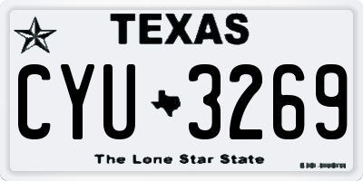 TX license plate CYU3269