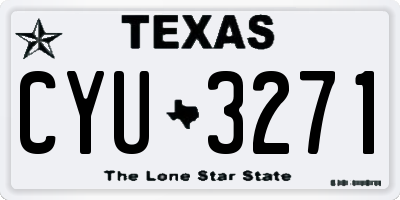 TX license plate CYU3271