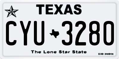TX license plate CYU3280
