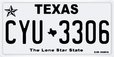 TX license plate CYU3306