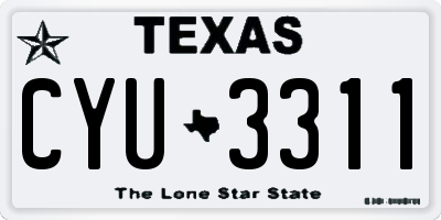 TX license plate CYU3311