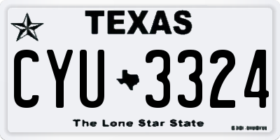 TX license plate CYU3324