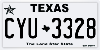 TX license plate CYU3328