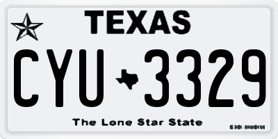 TX license plate CYU3329