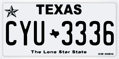 TX license plate CYU3336