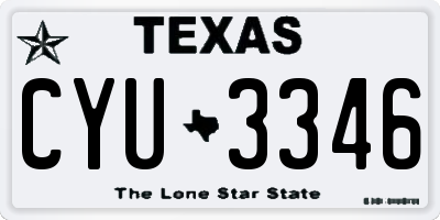TX license plate CYU3346