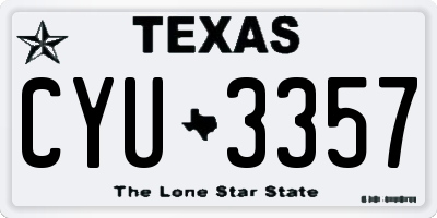 TX license plate CYU3357