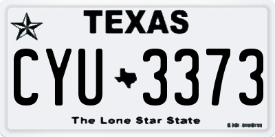 TX license plate CYU3373