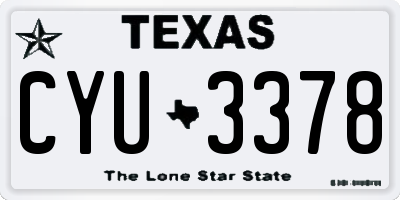 TX license plate CYU3378