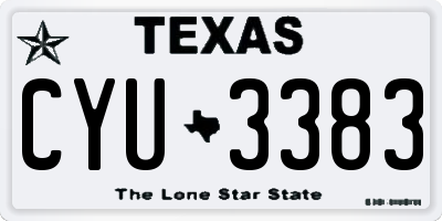 TX license plate CYU3383