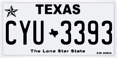 TX license plate CYU3393