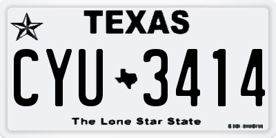 TX license plate CYU3414