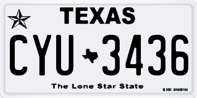 TX license plate CYU3436
