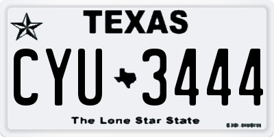 TX license plate CYU3444