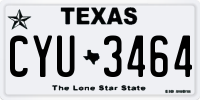 TX license plate CYU3464