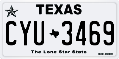 TX license plate CYU3469