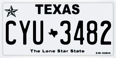 TX license plate CYU3482