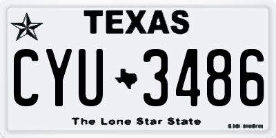 TX license plate CYU3486