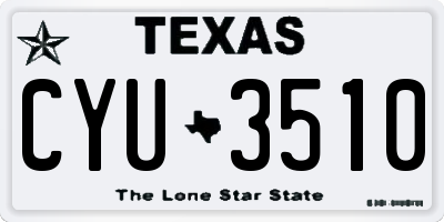 TX license plate CYU3510