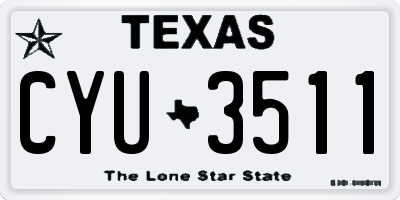 TX license plate CYU3511