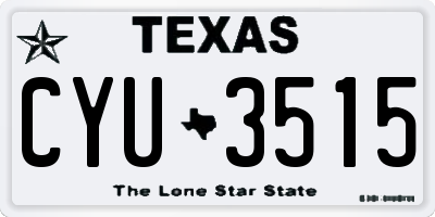 TX license plate CYU3515