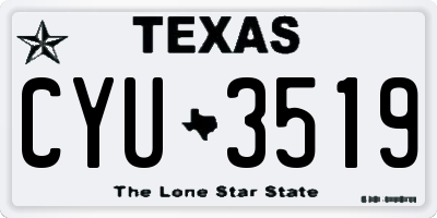 TX license plate CYU3519