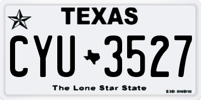 TX license plate CYU3527