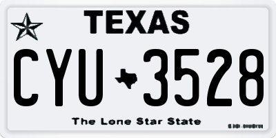 TX license plate CYU3528
