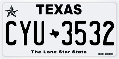 TX license plate CYU3532