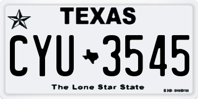 TX license plate CYU3545