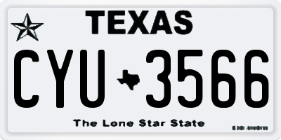 TX license plate CYU3566